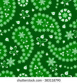 Paisley seamless pattern. Indian cucumber. Oriental decorative ornament.