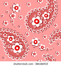 Paisley seamless pattern. Indian cucumber. Oriental decorative ornament