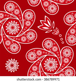 Paisley seamless pattern. Indian cucumber. Oriental decorative ornament