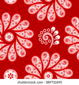Paisley seamless pattern. Indian cucumber. Oriental decorative ornament