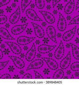 Paisley seamless pattern. Indian cucumber. Oriental decorative ornament