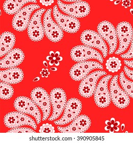 Paisley seamless pattern. Indian cucumber. Oriental decorative ornament