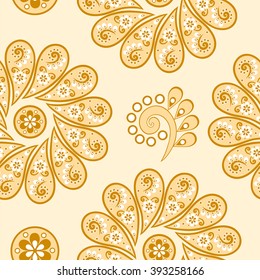 Paisley seamless pattern. Indian cucumber. Oriental decorative ornament