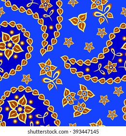 Paisley seamless pattern. Indian cucumber. Oriental decorative ornament