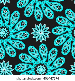Paisley seamless pattern. Indian cucumber. Oriental decorative 