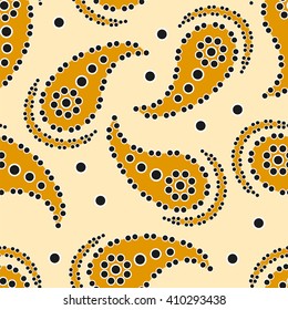 Paisley seamless pattern. Indian cucumber. Oriental decorative ornament