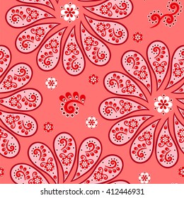 Paisley seamless pattern. Indian cucumber. Oriental decorative ornament