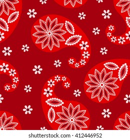 Paisley seamless pattern. Indian cucumber. Oriental decorative ornament