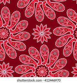 Paisley seamless pattern. Indian cucumber. Oriental decorative ornament