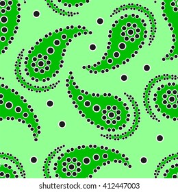 Paisley seamless pattern. Indian cucumber. Oriental decorative ornament