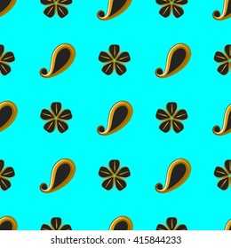 Paisley seamless pattern. Indian cucumber. Oriental decorative ornament