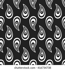 Paisley seamless pattern. Indian cucumber. Oriental decorative ornament