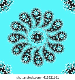 Paisley seamless pattern. Indian cucumber. Oriental decorative ornament