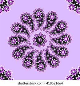 Paisley seamless pattern. Indian cucumber. Oriental decorative ornament