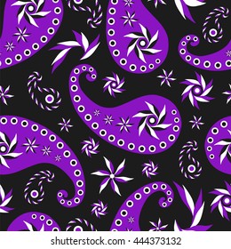 Paisley seamless pattern. Indian cucumber. Oriental decorative 