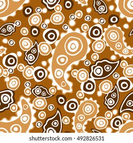Paisley seamless pattern. Indian cucumber. Oriental decorative ornament