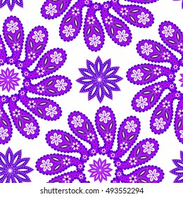 Paisley seamless pattern. Indian cucumber. Oriental decorative ornament.