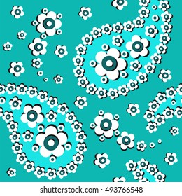 Paisley seamless pattern. Indian cucumber. Oriental decorative ornament.