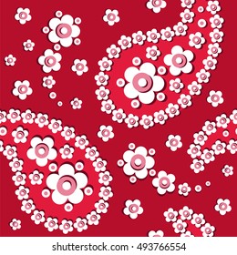 Paisley seamless pattern. Indian cucumber. Oriental decorative ornament.