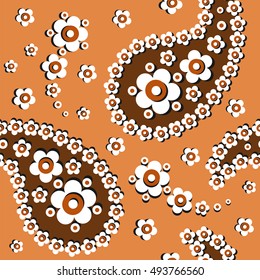 Paisley seamless pattern. Indian cucumber. Oriental decorative ornament.