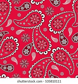 Paisley seamless pattern. Indian cucumber. Oriental decorative ornament