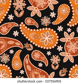 Paisley nahtloses Muster. Indische Gurke. Orientalische Dekoration