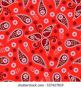 Paisley seamless pattern. Indian cucumber. Oriental decorative ornament