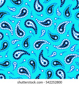 Paisley seamless pattern. Indian cucumber. Oriental decorative ornament