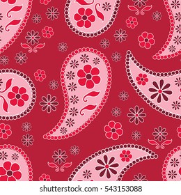 Paisley seamless pattern. Indian cucumber. Oriental decorative ornament