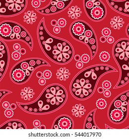 Paisley seamless pattern. Indian cucumber. Oriental decorative ornament.