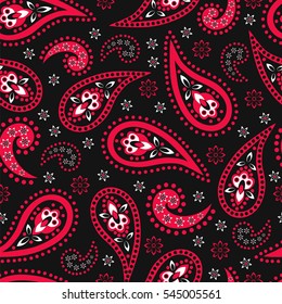 Paisley seamless pattern. Indian cucumber. Oriental decorative ornament