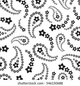 Paisley seamless pattern. Indian cucumber. Oriental decorative ornament