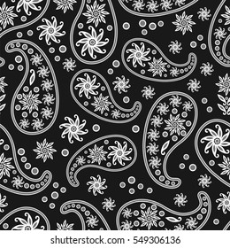 Paisley seamless pattern. Indian cucumber. Oriental decorative ornament