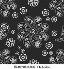 Paisley seamless pattern. Indian cucumber. Oriental decorative ornament