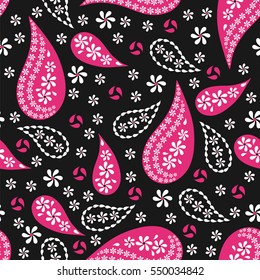 Paisley seamless pattern. Indian cucumber. Oriental decorative ornament