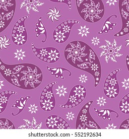 Paisley seamless pattern. Indian cucumber. Oriental decorative ornament