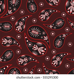 Paisley seamless pattern. Indian cucumber. Oriental decorative ornament,Vector