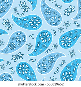 Paisley seamless pattern. Indian cucumber. Oriental decorative ornament