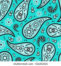 Paisley seamless pattern. Indian cucumber. Oriental decorative ornament