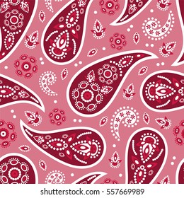 Paisley seamless pattern. Indian cucumber. Oriental decorative ornament. Vector