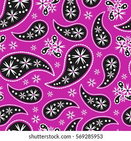 Paisley seamless pattern. Indian cucumber.  Oriental decorative ornament Vector