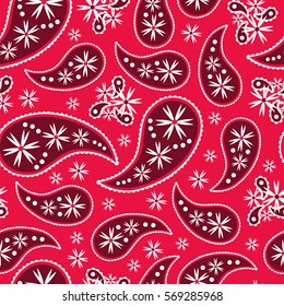 Paisley seamless pattern. Indian cucumber.  Oriental decorative ornament Vector