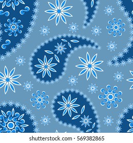 Paisley seamless pattern. Indian cucumber.  Oriental decorative ornament Vector
