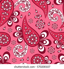 Paisley seamless pattern. Indian cucumber. Oriental decorative ornament Vector