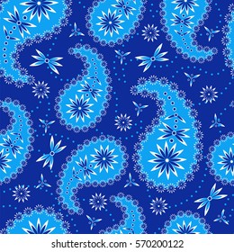 Paisley seamless pattern. Indian cucumber. Oriental decorative ornament Vector