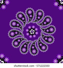 Paisley seamless pattern. Indian cucumber.  Oriental decorative ornament.