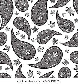 Paisley seamless pattern. Indian cucumber.  Oriental decorative ornament Vector