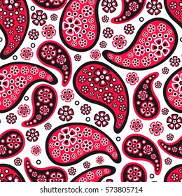 Paisley seamless pattern. Indian cucumber.  Oriental decorative ornament Vector