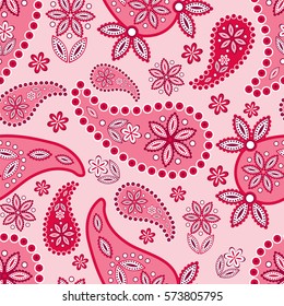 Paisley seamless pattern. Indian cucumber.  Oriental decorative ornament Vector