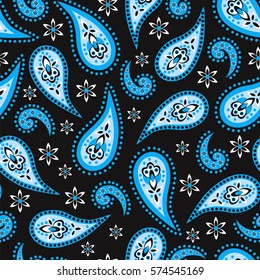 Paisley seamless pattern. Indian cucumber.  Oriental decorative ornament Vector.